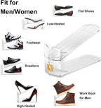 12Pack Shoe Slots Organizer for Closet Shoe Stacker Shoe Rack Organizer for Closet Space Saver Storage Holder Organization (Clear)