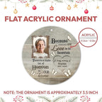 HYTURTLE Personalized Memorial Sympathy Christmas Ornament Gifts for Family Loss of Loved One Mom Dad, Remembrance Gifts for Family Loss, Custom Name Photo & Years Acrylic Circle Ornament