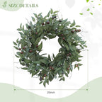 Olive Wreaths 20 Inch Wreath for Front Door with Purely Handmade Realistic Dense Olive Leaf Olive Berry, Elegant Home Decor Wreath Ideal for Front Doors, Hallways, Any Area You Want to Brighten