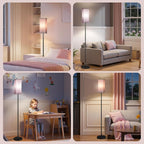 64.6" Floor Lamp, Pole Lamp with Foot Switch, Modern Standing Lamp, Minimalist Freestanding Lamp (Bulb Not Included), for Living Room, Bedroom, ETL Listed, Black and Taro Purple AZ07LD05