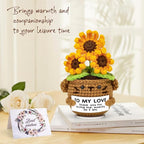 Positive Crochet Gifts, Sunflower Emotional Support Thank You Gifts, for Couples Wife Husband, Friends with Thanks Card for Anniversary, Christmas, Birthday -to My Love