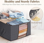 Lifewit 90L Large Storage Bags, 6 Pack Closet Organizers and Storage, Clothes Storage Bins with Lids, Foldable Storage Containers with Reinforced Handles for Clothing, Blanket, Bedding, Comforter Gray