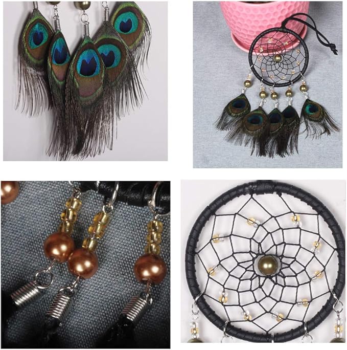 Car Dream Catcher, Handmade Dream Catchers Peacock Feather Dreamcatcher for Wall Hanging Home Decorations Car Charms