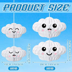 Affrolling 20 Pcs 3D Cloud Decorations Hanging Honeycomb Decor Artificial Cloud Ornaments for Ceiling Art Wedding Birthday Nursery Room Baby Shower Party Decorations (Medium,Cute Style)