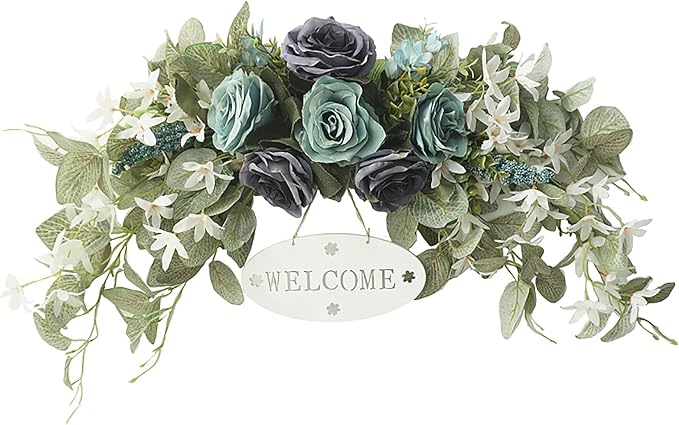 WYSRJ Artificial Flower Swag 30Inch Rose Swag Flowers Wedding Arch Swag Artificial Floral Swag Wreath for Wedding Home Room Garden Lintel Decoration