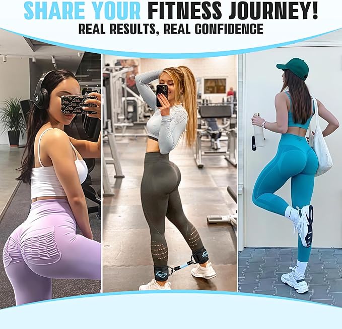 Ankle Resistance Bands with Cuffs, Resistance Bands for Working Out, Home Gym Workout Equipment for Women, Pilates Exercise, Hip, Leg, Glute Ankle Weights Training- Exercise Guides Included