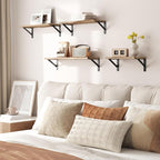 YGEOMER Floating Shelves for Wall Mounted Wall Shelves for Bedroom, Bathroom Storage, Living Room and Kitchen Farmhouse Decor(4 Different Sizes)