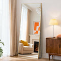 DUMOS 58"x19" Full Length Mirror, Full Body Mirror with Aluminum Alloy Thin Frame, Standing Mirrors with Leaning or Hanging, Suitable for Bedroom, Livingroom, Cloakroom, Gold
