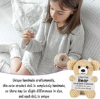 Inspirational Handmade Crochet Bear, Positive Emotional Support Bear, Valentine's Day Gift, Birthday Thanksgiving Basket Gift for Home Decorations