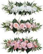 Artificial Flower Swag, Silk Rose Hydrangea Swag Arch Garland, Front Door Decorative Floral Swags, Wedding Arch Flowers, Rustic Artificial Floral Swag for Door Lintel (B)