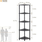 MaxSmeo Corner Shelf, 5-Tier Corner Bookshelf, Stylish Corner Storage Display Shelves for Bedroom, Bathroom, Kitchen, Living Room (Charcoal Gray)
