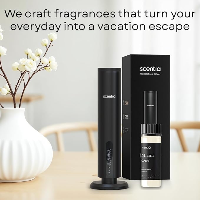 Scentia Miami One Hotel Diffuser Oil Inspired by The 1 Hotel Miami Beach - 20 ml 0.67 fl oz - Essential Oil Blend for Aromatherapy, Water Less Diffusers Humidifiers