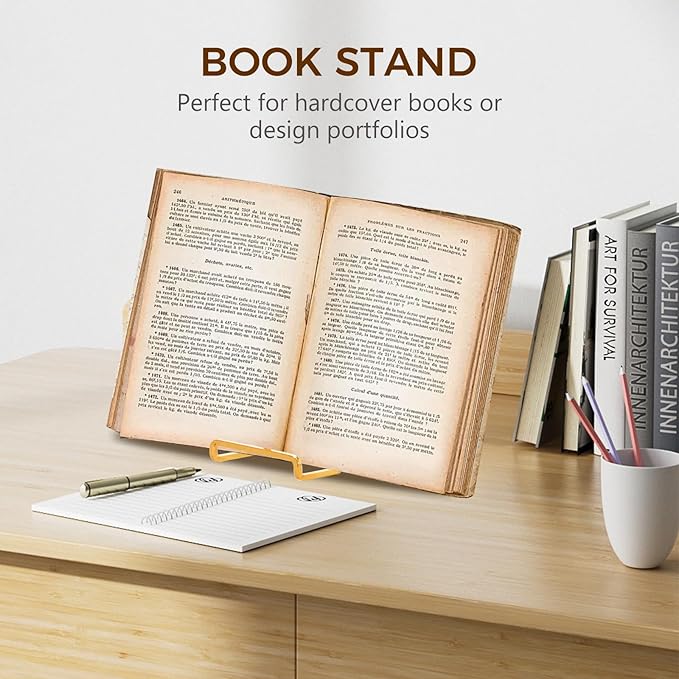 Plate Holder Easel Display Stand - 8 inch Metal Plate Stands for Display - Tabletop Picture Stand - Gold Iron Easels for Display Pictures | Photo Frames | Book | Decorative Plates | Plaque - 3 Pack