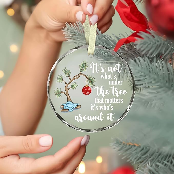 BSQUIELE Christmas Ornament Gifts for Women Men - Christmas Ornaments 2025 for Tree Decorations - Its Not What Under The Tree - Gift for Family, Coworker, Kid, Women, Men, Grandson, Granddaughter