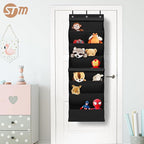 STORAGE MANIAC Over the Door Shoe Organizer with Curtain Dustproof Heavy-Duty Large Deep Pocket Hanging Shoe Organizer for Closet Dorm & Narrow Door Storage Shoe Holder Shoe Rack, 7-Shelf Black 1 Pack