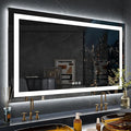 LOAAO 72X32 Inch RGB LED Bathroom Mirror with Lights, Anti-Fog, Dimmable Lighted Bathroom Vanity Mirror, Colorful Multiple Light Modes, RGB Backlit + Front Light, Memory Function
