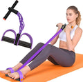 Resistance Bands with Handles, 6-Tube Elastic Foot Pedal Resistance Band, Natural Rubber Ankle Puller Sit-up Exercise, Multifunction Fitness Bands for Abdomen, Waist, Arm, Leg Stretching Training