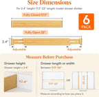 Lifewit 2.4" High 6 Pack Bamboo Drawer Dividers 45-55cm/17.5-22" Adjustable Wooden Drawer Organizer for Clothes/Utensils, Expandable Drawer Separator for Dresser/Kitchen/Bedroom/Office Organization