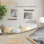 Natural Solid Wood 8x12 Picture Frame, Display 8 x 12 Inch Picture Poster Photo, Vertical & Horizontal Wall Hanging - 2 Pack/Natural/8"x12"