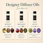 Scentiment Diffuser Oil Sample Set – 3 Pack Royalty, Brilliance, Santal, Pineapple – Saffron & Cardamom Blends, Luxury Hotel-Inspired Fragrance Oils for Cold Air Diffusers – 3 x 0.68 fl oz (20 mL)