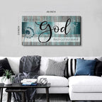 Large Christian Wall Art Bible Verses Wall Decor Give It to God and Go to Sleep Bedroom Pictures Inspirational Quote Wall Art Turquoise Teal Scripture Artwork for Living Room Home Decoration 24x48"