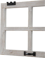 Sintosin Small Rustic Window Frame Wall Decor 12 X 16 Inch, Hanging Handmade Washed White Wooden Farmhouse Faux Window Wall Decor for Living Room Bedroom Entryway Hallway, Horizontal or Vertical