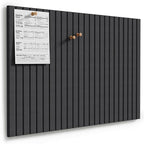 MaxGear Large Cork Boards for Walls 36" x 24", Charcoal Gray Felt Bulletin Board Tiles for Office Decor, 6 Pack Felt Wall Tiles with Slat Paneling, Push Pin Board Home Wall Organizer