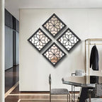 Wocred 2 PCS Square Wall Mirror,Gorgeous Rustic Farmhouse Accent Mirror,Black Entry Mirror for Bathroom Renovation,Bedrooms,Living Rooms and More(12”x12”)