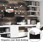 Suzile Wall Mounted File Holder Wood Magazine Holder Wall Hanging File Organizer for Office Mail Magazine Letter Paper Folder Organization (Gray)