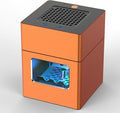 Aluminum Housing Smokeless Ashtray, Multifunctional 3 in 1 Smoke Ashtray with Lighter & USB Rechargeable, HEPA Filter, Home or Office (Orange)
