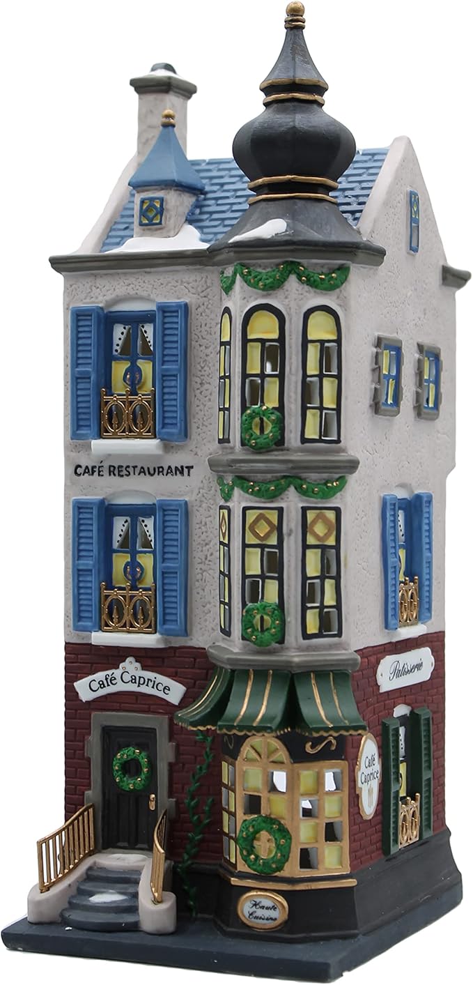 Department 56 Cafe Caprice French Restaurant, Christmas in the City, Heritage Village Collection, CIC, D56, Dept 56, 58882, Retired Handpainted Porcelain House