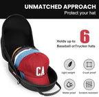 Livelab Hat Case, Hard Hat Case for Baseball Caps, Hat Storage with Carrying Handle & Shoulder Strap, Hat Organizer Protects Up to 6 Hats, Perfect for Travel & Home Storage - Black