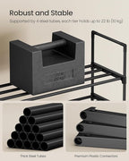 SONGMICS Shoe Rack, 10-Tier Shoe Organizer, Metal Storage Shelf, Upright or Upside Down, for 44-55 Pairs, for Entryway, 11.8 x 36.2 x 68.1 Inches, Black ULSA011B01