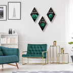 ONIZHITY 3-Piece Rose Wooden Wall Decor - Positive Quotes, You Are Beautiful, for Bedroom, Kitchen, Bathroom & Wedding (Teal, 12 x 7 inch)