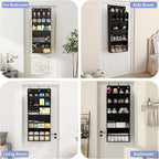 FENTEC 1 Pack Over-the-Door-Shoe-Organizers, Hanging Shoe Organizer with Large Pocket Shoe Holder Hanging Shoe Rack for Closet Shoe Organizer for Wall, Over Door Organizer with 15 Pockets Black