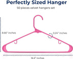 SereneLife 50 Pack Plastic Hangers, Non-Slip, Space-Saving Closet Organizers, Durable and Strong for Shirts, Sweaters, Hoodies, Kids Clothes & Dresses, Ultra-Thin, Lightweight