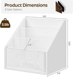 YATINEY Magazine Holder, Wood Magazine Rack Floor, Mail Organizer Countertop, Magazine Mail Holder Sorter, Record Holder for Magazines, Books, Newspapers, Tablets, White MR02WW