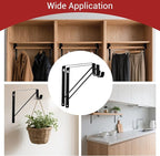 10 Pack Heavy Duty Closet Shelf & Rod Brackets, Wall Mounted Closet Shelves Bracket with Rod Support for Both Shelf Storage and Closet Rod Black,HOME MASTER HARDWARE