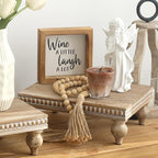 SwallowLiving Wooden Riser for display, Natural, Set of 3