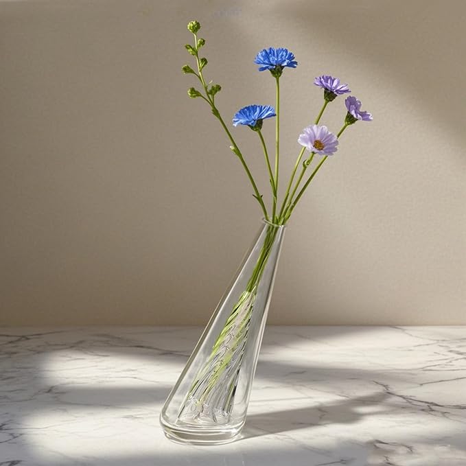 Mini Gradient Glass Vase, Exquisite Desktop Decorative Vase, Pro Glass Replacement (Purple)