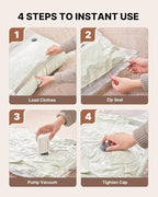 Vacuum Seal Bags for Clothing Travel with Rechargeable Cordless Pump, VINTAR 20 Pack Space Saver Vacuum Storage Bags, Travel Vacuum Compression Bags Set for Luggage Clothes Bedding Blanket