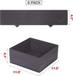 DIOMMELL 6 Pack Foldable Cloth Storage Box Closet Dresser Drawer Organizer Divider Fabric Baskets Bins Containers for Clothes Underwear Bras Socks Lingerie Clothing, Dark Grey 600