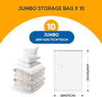 Simple Deluxe 10 Jumbo Vacuum Storage Bags, Space Saver Bags, Vacuum Seal Bags with Hand Pump for Comforters, Blankets, Bedding, Pillows and Clothes