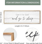 Give It to God and Go to Sleep Sign Framed Large 41''×15'' Above Bed Wall Decor for Bedroom Farmhouse Wall Decor Guest Room Decor Rustic Master Bedroom Wall Decoration Wood Wall Art (brown frame)