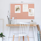 Felt Bulletin Board 35" x 24" - Stylish Cork Board Alternative for Office & Wall Decor – 6 Customizable Adhesive Tiles w/Golden Pins are Perfect to Display Your Photos