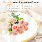 Bathroom Mirror for Wall, 38x26 Inch Arched Mirror, Matte Gold Metal Framed Bathroom Vanity Mirror for Restroom Farmhouse, Anti-Rust, Tempered Glass, Hanging or Leaning