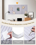 24 * 16 inches Large Bulletin Board, Decorative Felt Pin Board, 0.35“ Thick Foldable Photo Display Board with Self-Adhesive Tape, Vision Board for School Home Kitchen Office Walls - Apple Green