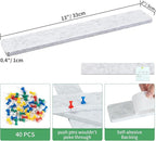 Felt Pin Board Bar Strips Self-Adhesive Lightweight Bulletin Board Strips No Damage for Wall Better Than Cork Board Decorative Memo Boards with 40 Push Pins for Home Office Classroom, 8 Pack
