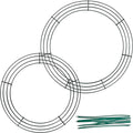 2-Pack Wire Wreath Frame – Round Metal Wreath Form with Ring Design for DIY Crafts, Floral Projects, and Home Decor – Dark Green Wire Frame for Christmas Holiday & Weddings (12 + 14 Inches)
