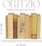 ORITZIO Yellow Faux Books Set of 9 - Hidden Storage Decorative Fake Books for Coffee Table, Home Staging, Interior Design & Fashion Accents & Beach House Accessories